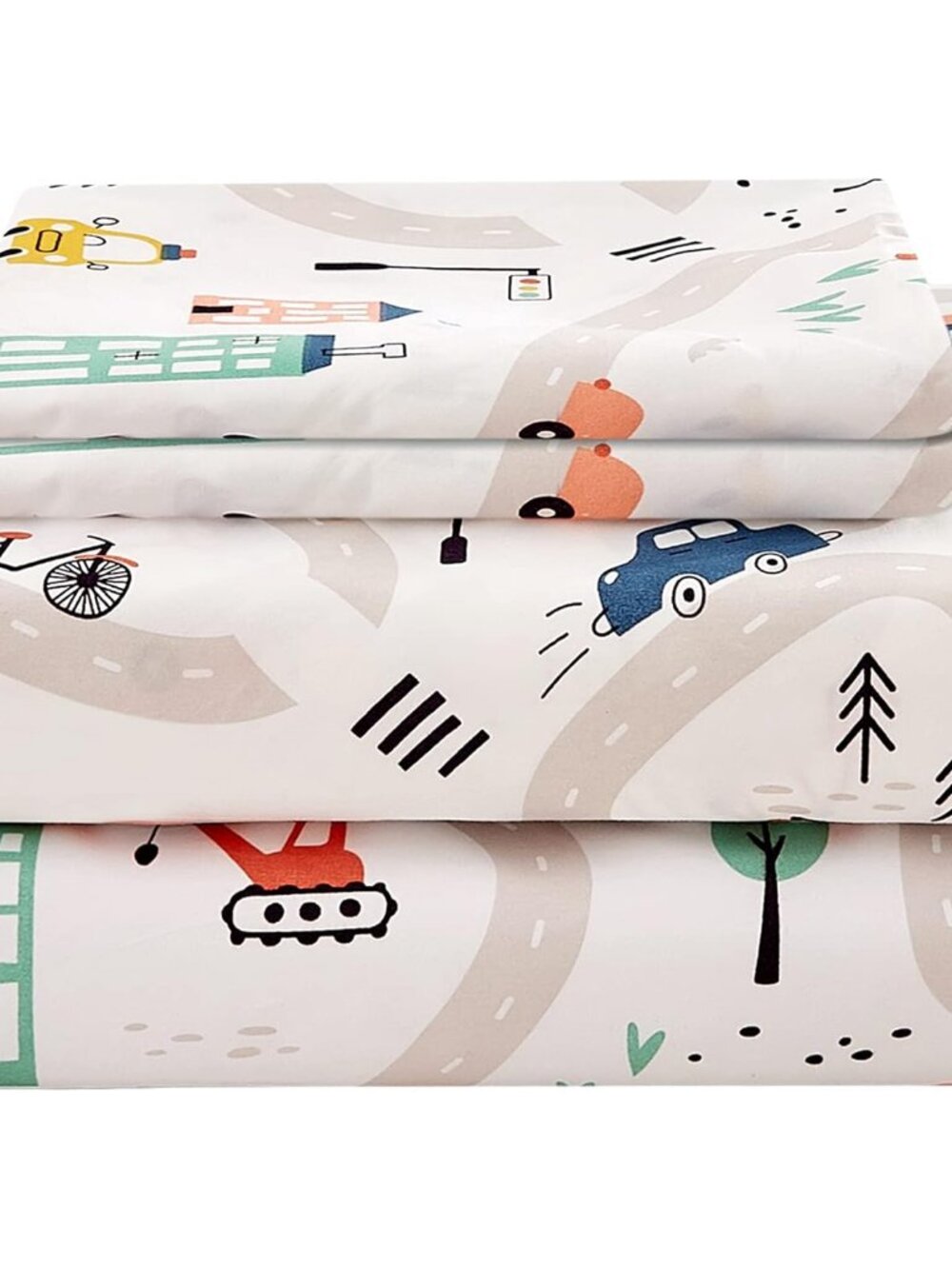 4 Piece Car Vehicle Kids Sheet Set Full Size